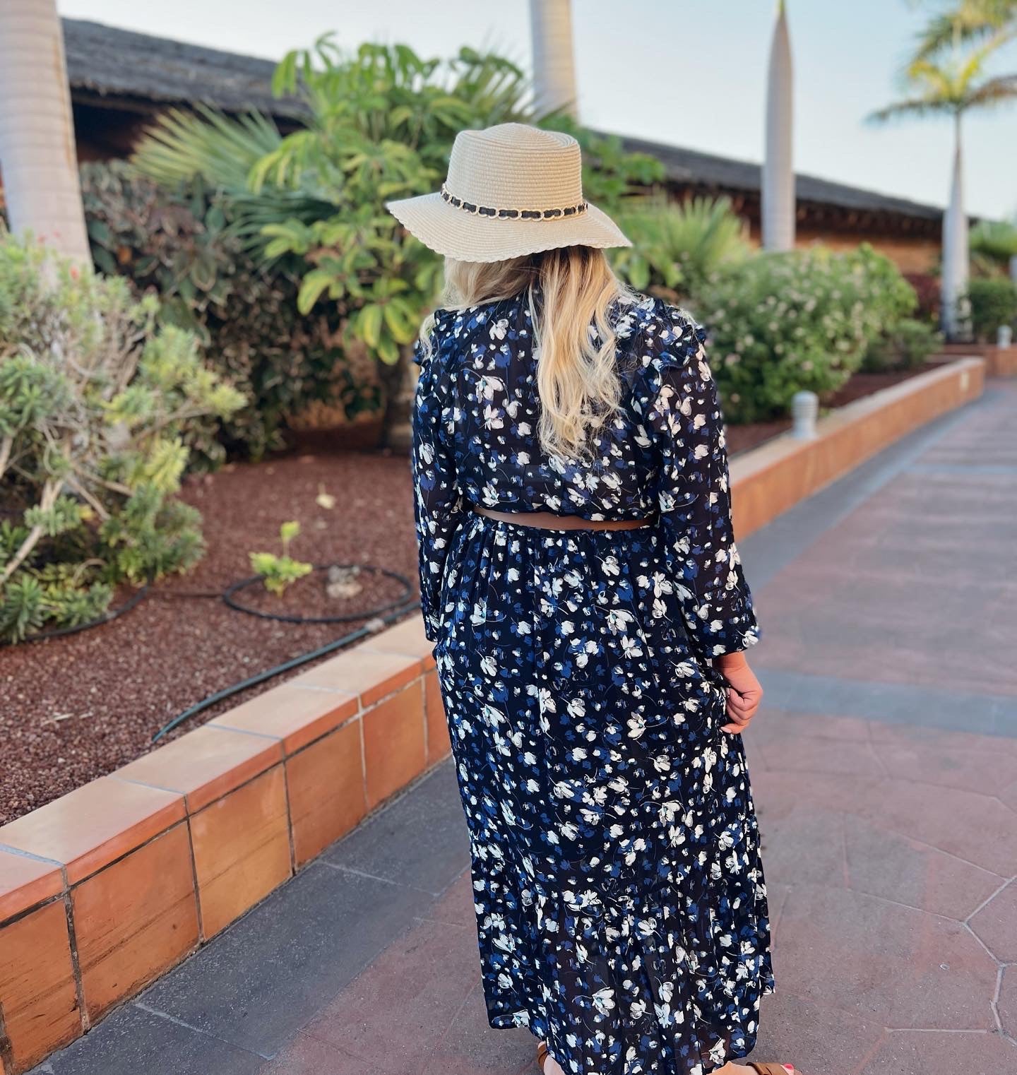 Flower print midi dress ♡