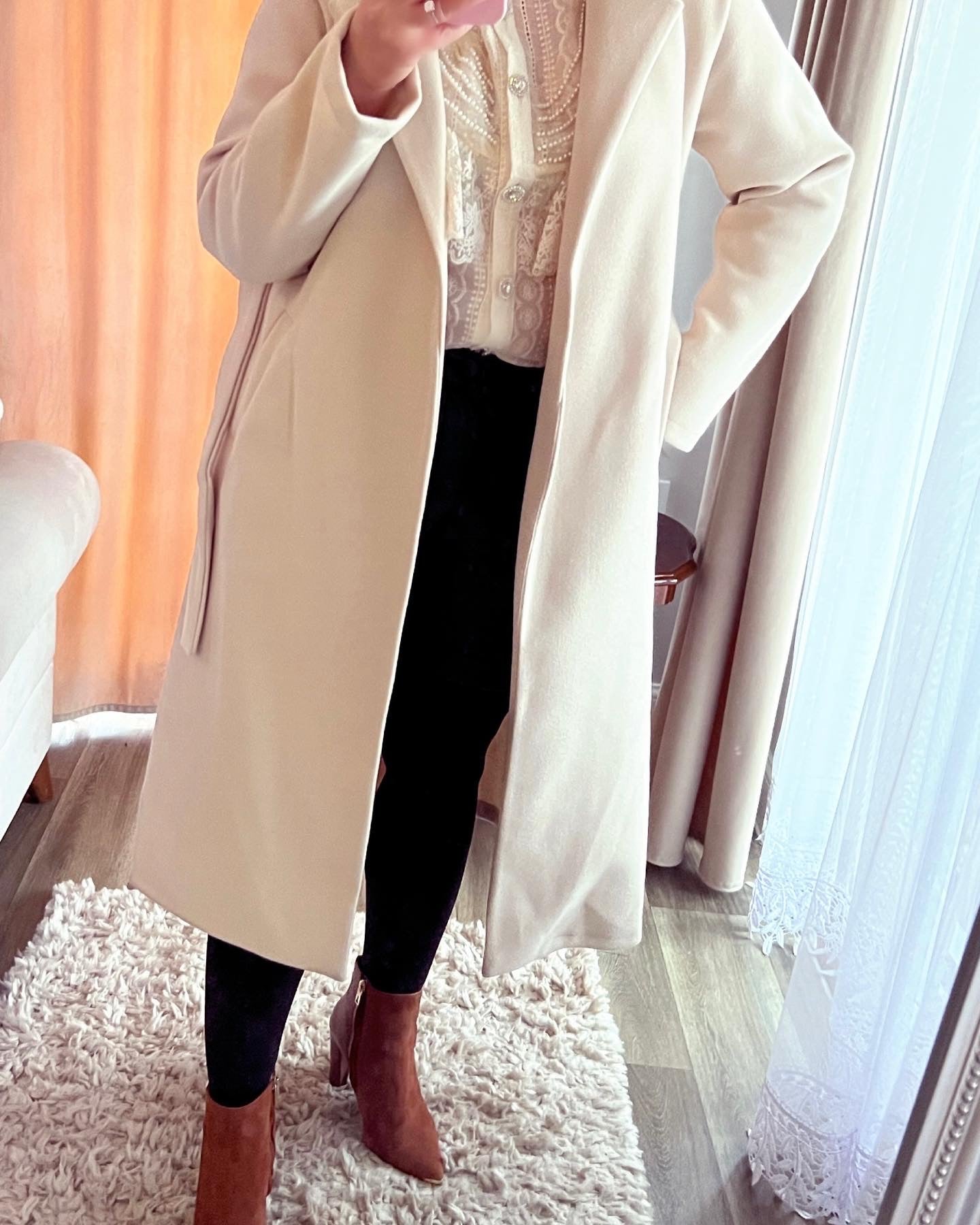 Wool coat in BEIGE ♡