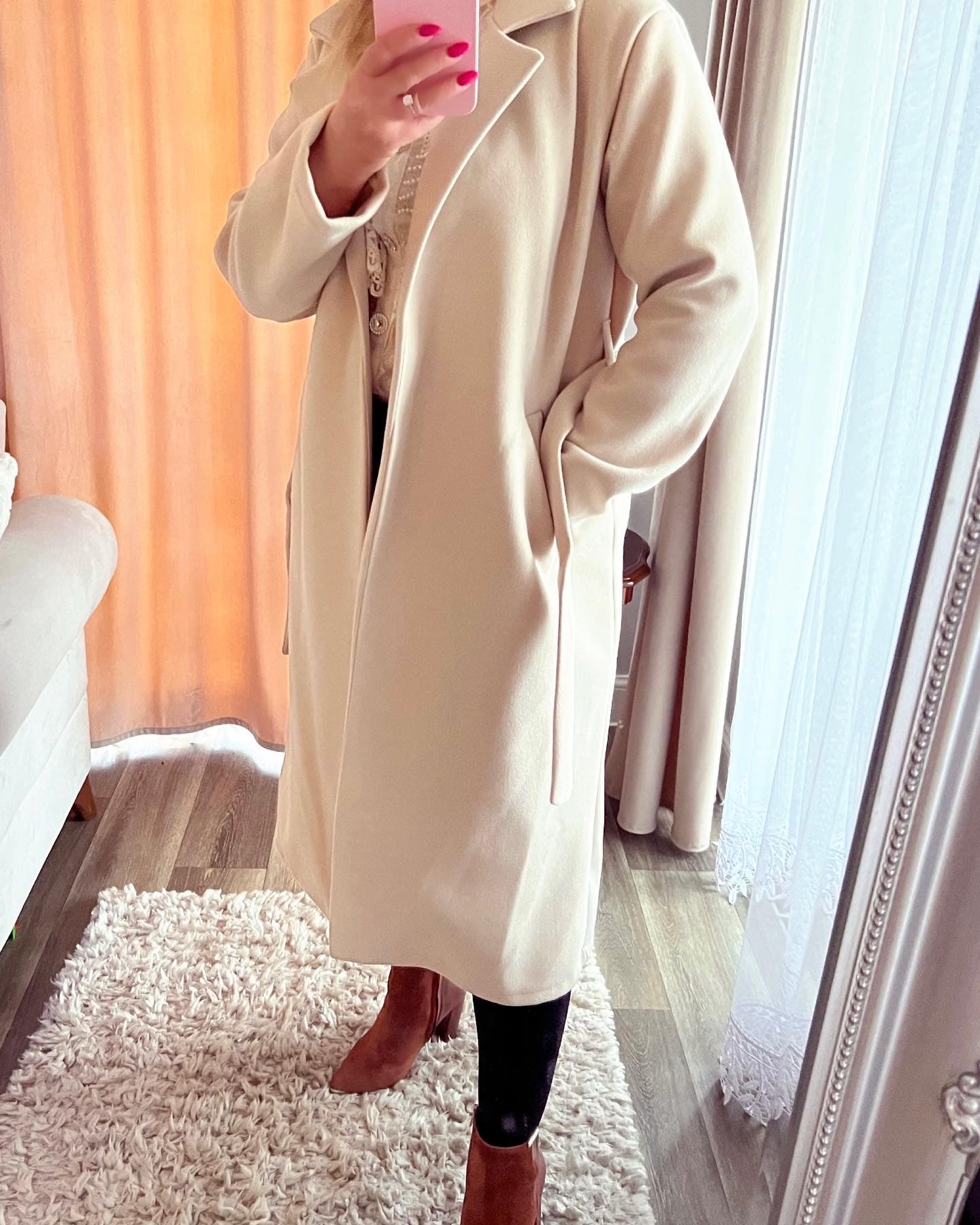 Wool coat in BEIGE ♡